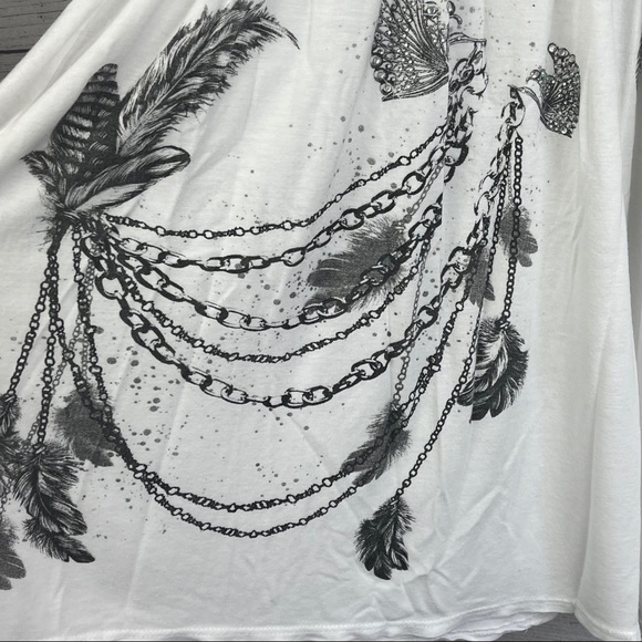 V Vintage Tank Top Western White Sleeveless Vneck - Picture 7 of 11